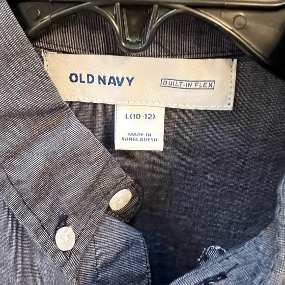 Lot of  2 Short sleeve button down shirts-dark blue & pink/light blue/white Sz L - Picture 9 of 9